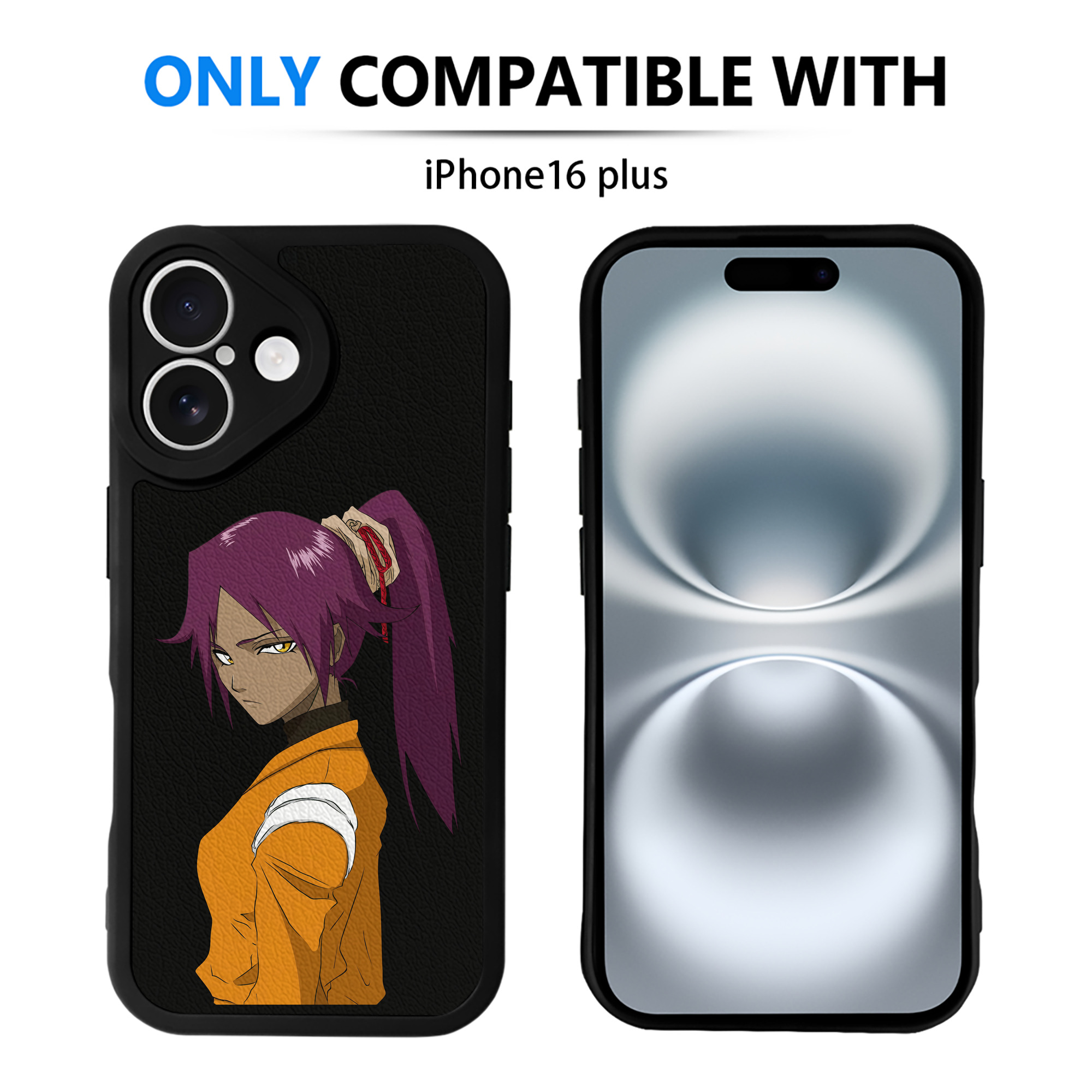 （画像用） ブリーチ 四楓院 夜一（しほういん よるいち） BLEACH Shihouin Yoruichi 【iPhone 16シリーズ対応】シリコンスマホケース（レザー調） 材質：シリコン